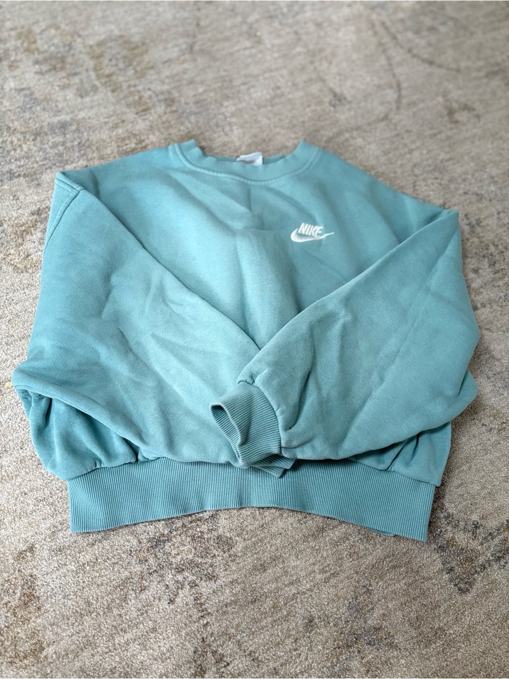 Nike Aqua Crewneck Sweatshirt with White Swoosh